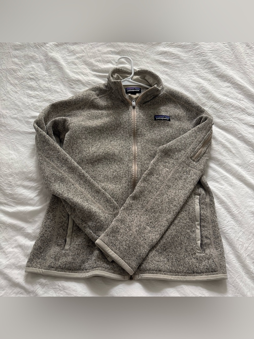 Patagonia Men's Heather Taupe Zip-Up Fleece Jacket
